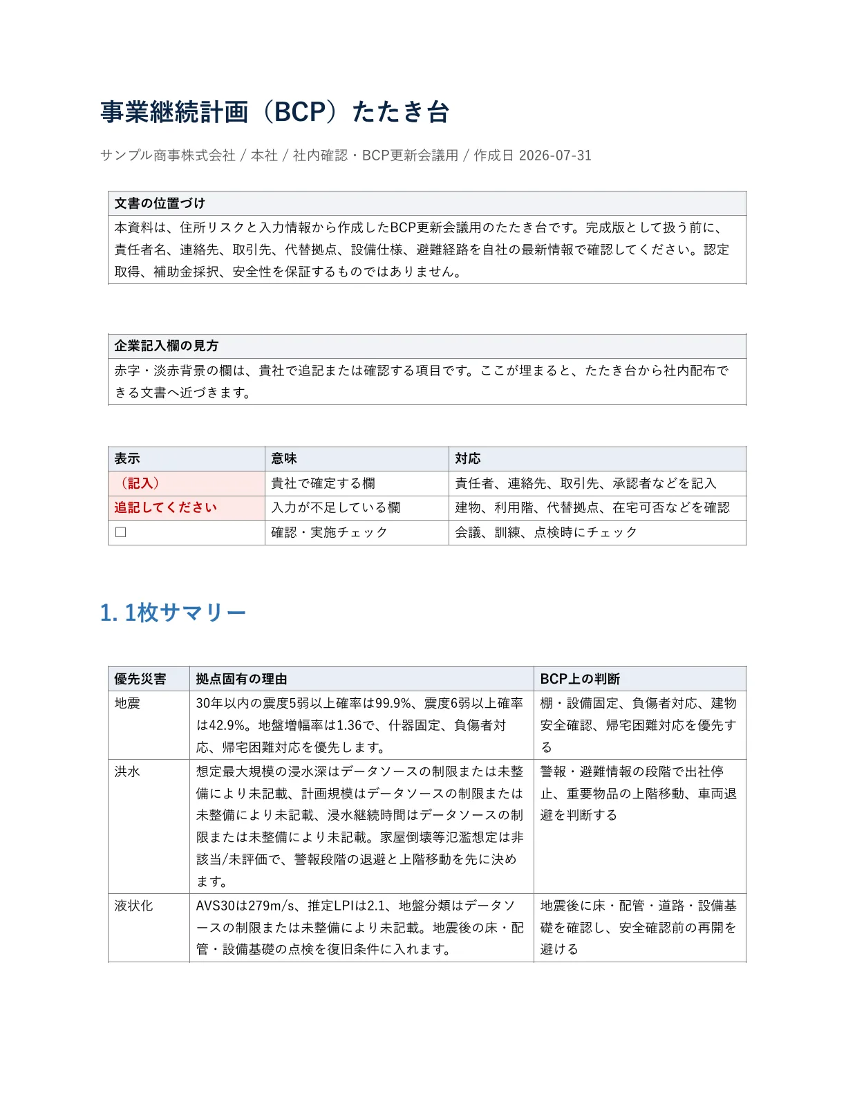 BCPサンプルPDFの表紙